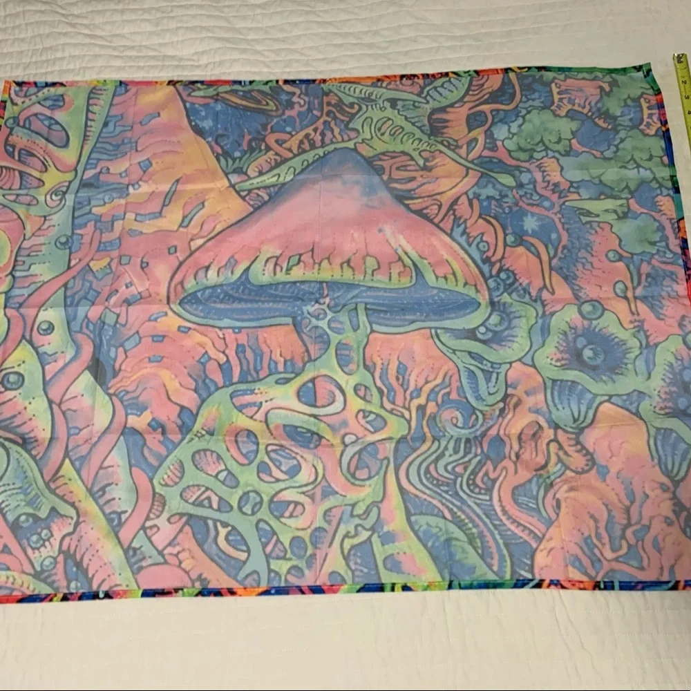 Mushroom trippy tapestry tree floral alien outer space the upside down bubbles